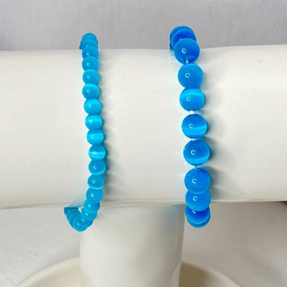 Beaded Stretch Bracelets True Blue Tigers Eye - Picture 3 of 7